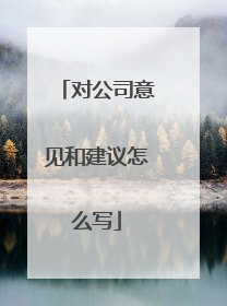 对公司意见和建议怎么写