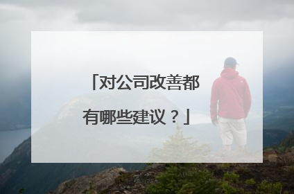 对公司改善都有哪些建议？