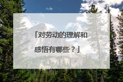 对劳动的理解和感悟有哪些?