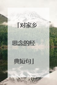 对家乡思念的经典短句