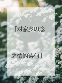 对家乡思念之情的诗句