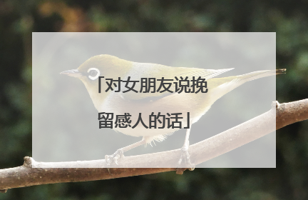 对女朋友说挽留感人的话