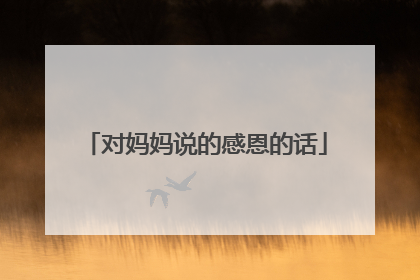 对妈妈说的感恩的话