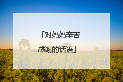 对妈妈辛苦感谢的话语