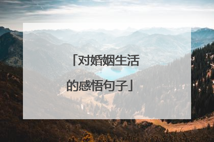 对婚姻生活的感悟句子