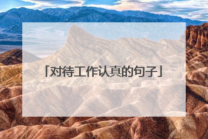 对待工作认真的句子