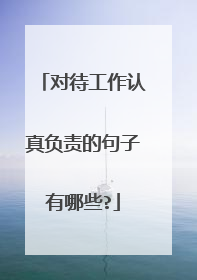 对待工作认真负责的句子有哪些?