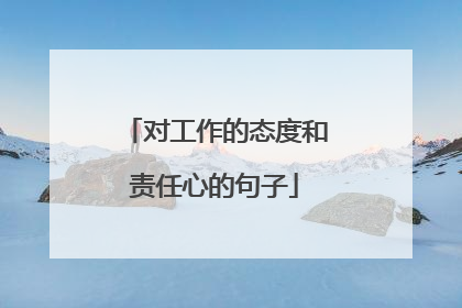 对工作的态度和责任心的句子