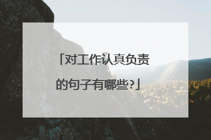 对工作认真负责的句子有哪些?