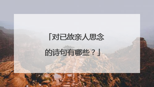 对已故亲人思念的诗句有哪些？