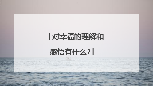对幸福的理解和感悟有什么?