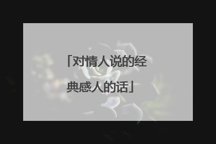 对情人说的经典感人的话