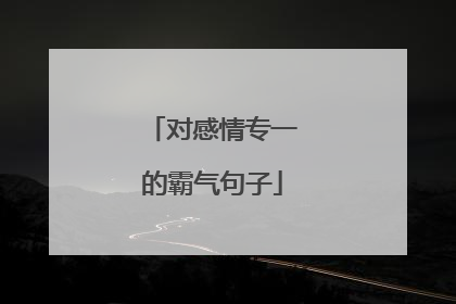 对感情专一的霸气句子