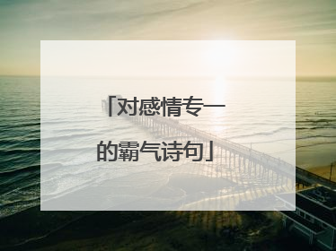 对感情专一的霸气诗句