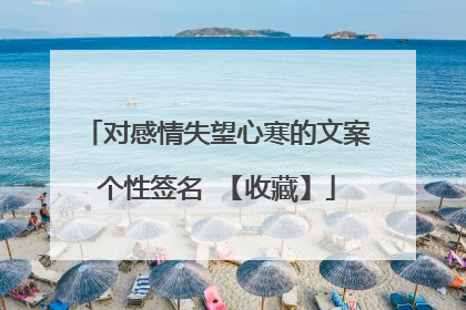 对感情失望心寒的文案个性签名 【收藏】