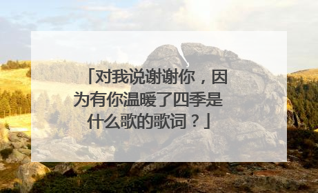 对我说谢谢你,因为有你温暖了四季是什么歌的歌词?