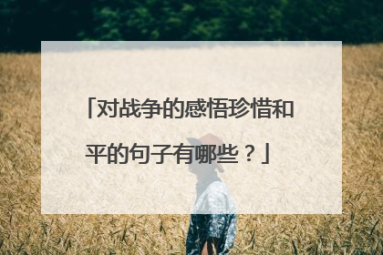 对战争的感悟珍惜和平的句子有哪些?