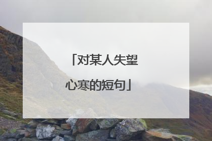 对某人失望心寒的短句