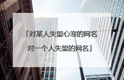 对某人失望心寒的网名 对一个人失望的网名