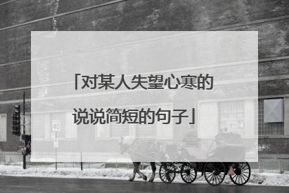 对某人失望心寒的说说简短的句子