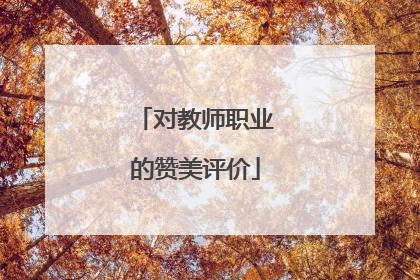 对教师职业的赞美评价