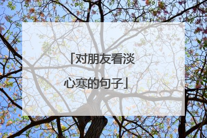 对朋友看淡心寒的句子