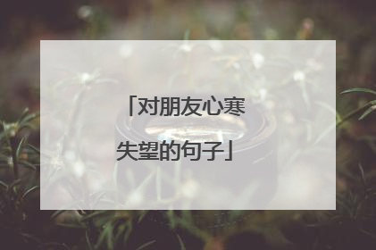 对朋友心寒失望的句子