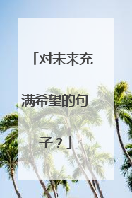 对未来充满希望的句子？
