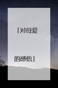 对母爱的感悟