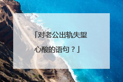 对老公出轨失望心酸的语句?