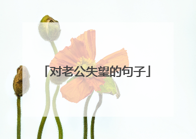 对老公失望的句子