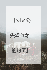 对老公失望心寒的句子