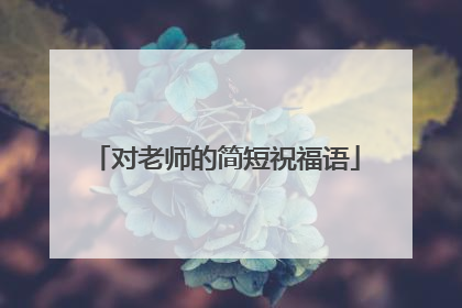 对老师的简短祝福语