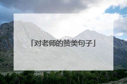 对老师的赞美句子