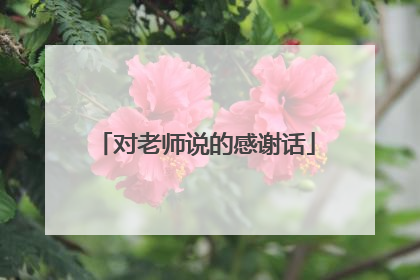 对老师说的感谢话