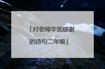 对老师辛苦感谢的诗句二年级