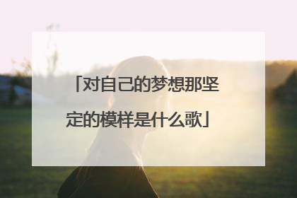 对自己的梦想那坚定的模样是什么歌