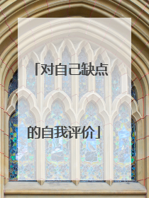 对自己缺点的自我评价