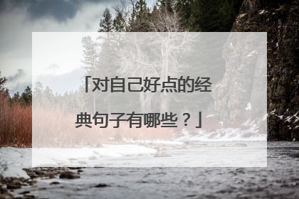 对自己好点的经典句子有哪些?