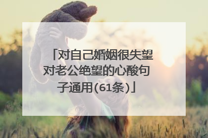 对自己婚姻很失望对老公绝望的心酸句子通用(61条)