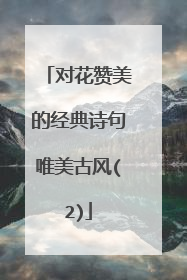 对花赞美的经典诗句唯美古风(2)