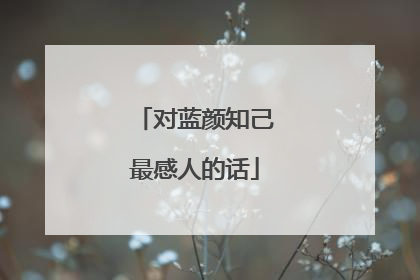 对蓝颜知己最感人的话
