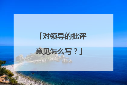 对领导的批评意见怎么写?