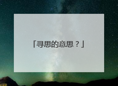 寻思的意思?