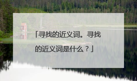 寻找的近义词。寻找的近义词是什么?