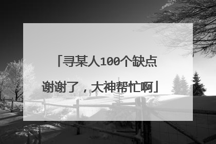 寻某人100个缺点谢谢了，大神帮忙啊