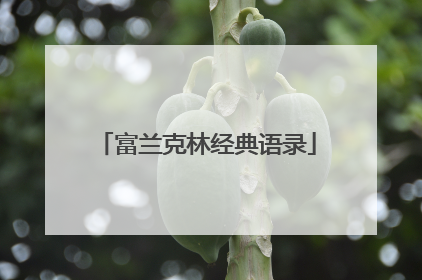 富兰克林经典语录