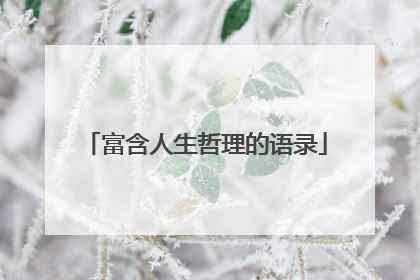 富含人生哲理的语录