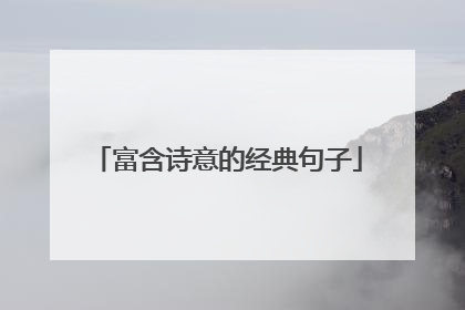 富含诗意的经典句子