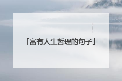 富有人生哲理的句子